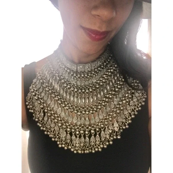 SOLD Gypsy- VTG Bohemian Festival Necklace Belly dancer  Lebanon Egyptian - Picture 3 of 10